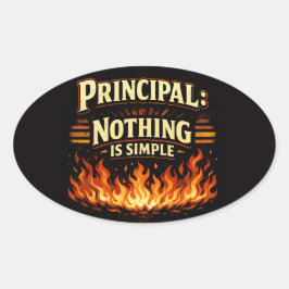 Grappige Schooldirecteur: Niets Is Eenvoudig Schoo Ovale Sticker