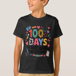 Grappige schoolverpleegster 100 dagen kleine mensj t-shirt