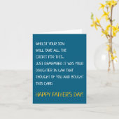 Grappige Schoondochter Gelukkige Vaderdag Familie Kaart (Gele Bloem)