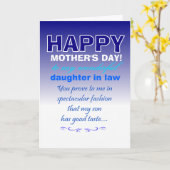 grappige schoondochter moederdag  kaart (Gele Bloem)