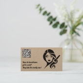 Grappige schoonheidsspecialiste make-up QR Visitekaartje (Staand voorkant)