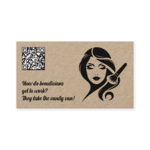 Grappige schoonheidsspecialiste make-up QR