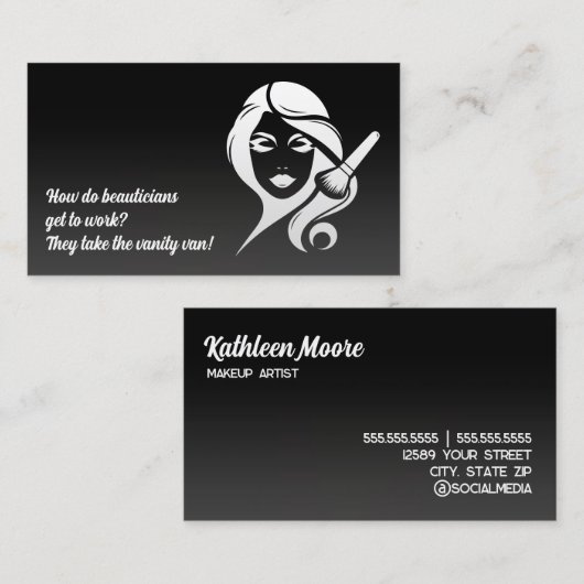 💅 Grappige schoonheidsspecialiste make-up schoonh Visitekaartje (Voorkant / Achterkant)