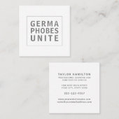 Grappige schoonmaakdienst Germaphobes Unite Vierkante Visitekaartje (Voorkant / Achterkant)