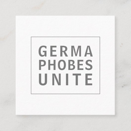 Grappige schoonmaakdienst Germaphobes Unite Vierkante Visitekaartje (Voorkant)