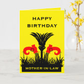 Grappige Schoonmoeder  Kaart (Gele Bloem)