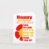 grappige schoonzoon gefeliciteerd verjaardagswens kaart (Voorkant)