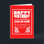 Grappige schoonzoon Gelukkige Verjaardagswens Kaart<br><div class="desc">wenskaarten voor de verjaardag van de zoon ,  grappig zoon met advocatenbewijs</div>