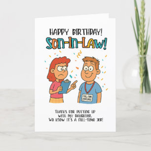 Grappige schoonzoon Kaart - fulltime werknemer gra