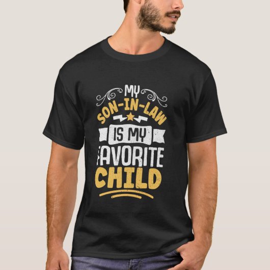 Grappige schoonzoon mijn favoriete kind grap t-shirt (Voorkant)