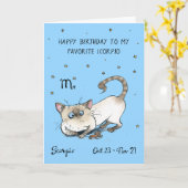 Grappige Schorpioen kaart Sterrenbeeld Sterrenbeel (Gele Bloem)