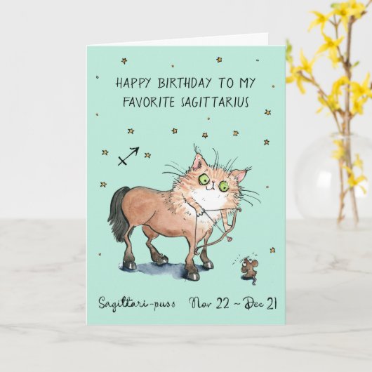 Grappige Schorpioen kaart Sterrenbeeld Sterrenbeel (Gele Bloem)