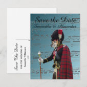 Grappige Schotse bruiloft bewaar de datum Aankondigingskaart (Voorkant / Achterkant)