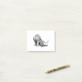 Grappige Schotse Hoogland Koe Post-it® Notes (Op bureau)