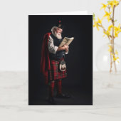 Grappige Schotse Kerstmis Kaart (Gele Bloem)