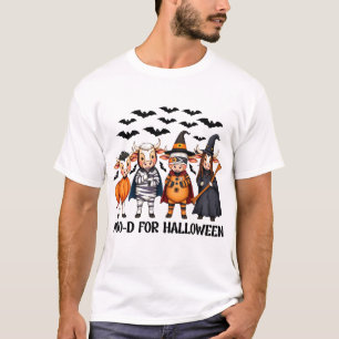 Grappige Schotse Koe Moo-d voor Halloween T-shirt