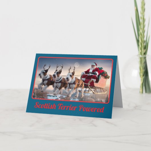 Grappige Schotse Terriër Kerst Vakantie Kaart (Voorkant)