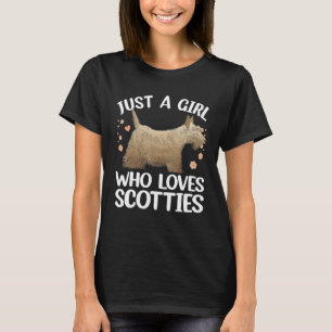 Grappige Schotse Terriër Kunst voor Meisjes Vrouwe T-shirt