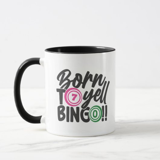 Grappige schreeuw Bingo woordkunst Mok (Links)