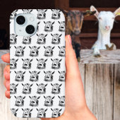 Grappige Schreeuwende Geit Tekening Quirkye Dier K iPhone 15 Case