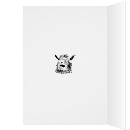 Grappige schreeuwende geitentekening (Binnen (Links))