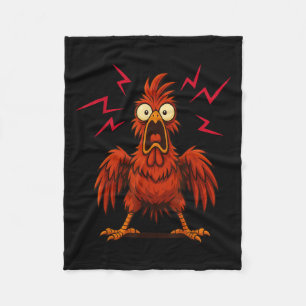Grappige Schreeuwende Kip Cartoon Boerderij Dier Fleece Deken