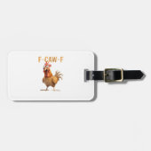 Grappige Schreeuwende Kip F Kraai F Humor Bagagelabel (Voorkant horizontaal)