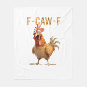 Grappige Schreeuwende Kip F Kraai F Humor Fleece Deken
