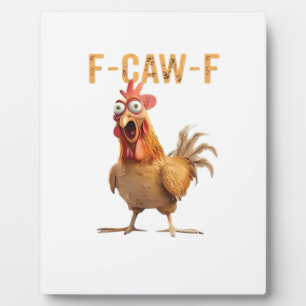 Grappige Schreeuwende Kip F Kraai F Humor Fotoplaat