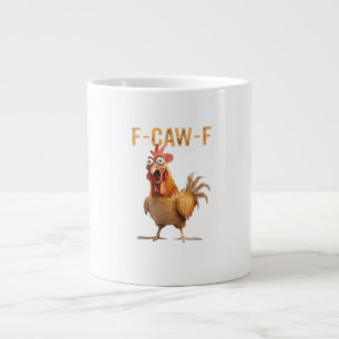 Grappige Schreeuwende Kip F Kraai F Humor Grote Koffiekop