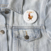 Grappige Schreeuwende Kip F Kraai F Humor Ronde Button 5,7 Cm (In situ)