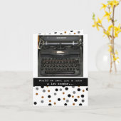 Grappige  schrijfmachine Note Kaart (Gele Bloem)