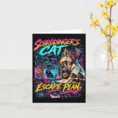 Grappige Schrödingers Kat Ontsnappingsplan Wetensc Kaart (Gele Bloem)
