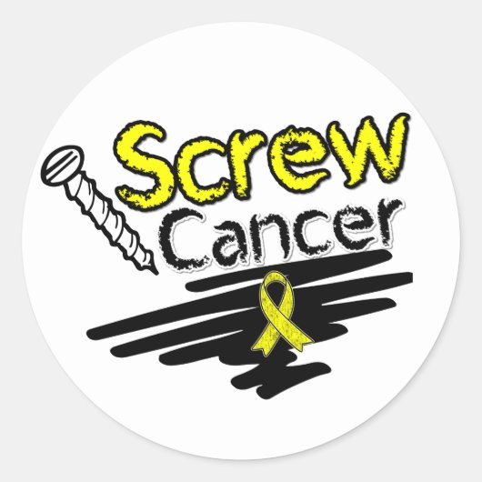 Grappige schroef Ewing sarcoma kanker Ronde Sticker (Voorkant)