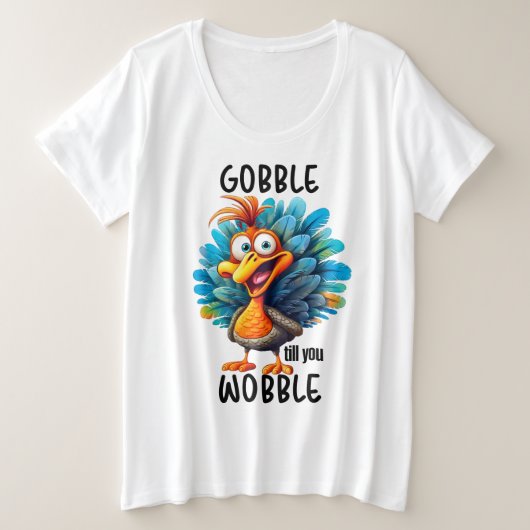 Grappige schrok tot je wiebelt grote maat t-shirt (Design voorkant)