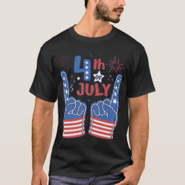 Grappige Schuimhand 4 juli voor Kinderen Mannen jo T-shirt