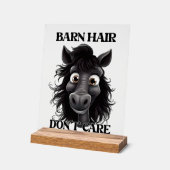 Grappige schuur haar paard word art acryl bord (Hoek)