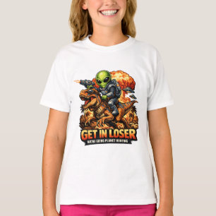 Grappige Sci-Fi Fantasie Meme Kunst, Alien Rijdt o T-shirt