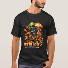 Grappige Sci-Fi Fantasie Meme Kunst, Alien Rijdt o T-shirt
