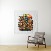 Grappige Sci-Fi Fantasie Meme Kunst, Alien Rijdt o Wandkleed (In situ)