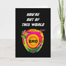 Grappige Sci Fi Happy Birthday BROTHER Planet A03 Kaart