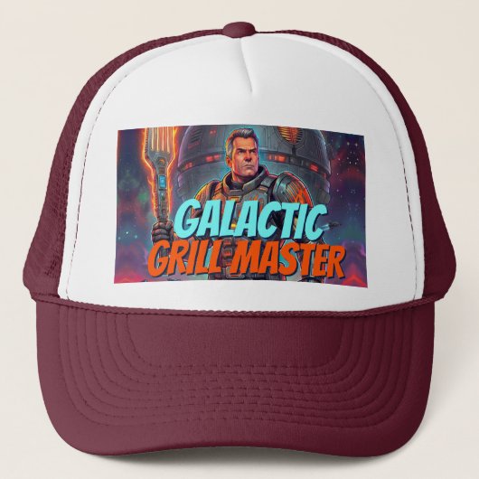 Grappige Science-Fiction Buitenaardse Grill Retro  Trucker Pet (Voorkant)
