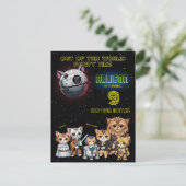 Grappige Science Fiction Kat Custom Uitnodiging (Staand voorkant)