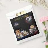 Grappige Science Fiction Kitty Cat Custom Invitati Bedankzakje (Gezegeld)