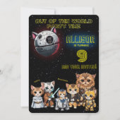 Grappige Science Fiction Kitty Cat Custom Invitati Kaart (Voorkant)
