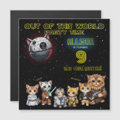 Grappige Science Fiction Kitty Cat Custom Invitati Magnetische Uitnodiging (Voorkant / Achterkant)