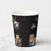 Grappige Science Fiction Kitty Cat Custom Invitati Papieren Bekers (Links)