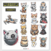 Grappige Science Fiction Kitty Cat Custom Invitati Sticker (Vel)