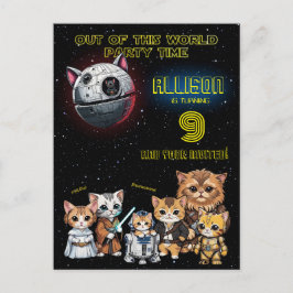 Grappige Sciencefiction Kittenkat Aangepaste Uitno Briefkaart