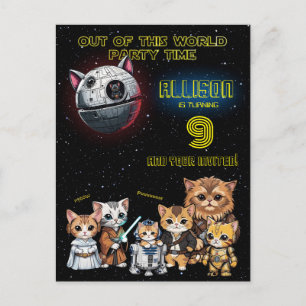 Grappige Sciencefiction Kittenkat Aangepaste Uitno Briefkaart